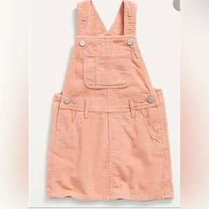 Old Navy 4t Corduroy dress skirt tall pink girl 2 pockets in front overall